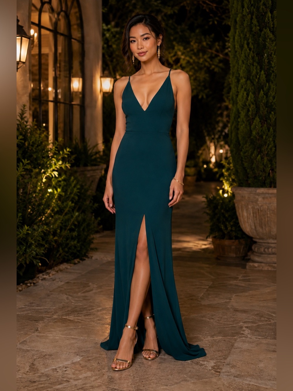 NWT DRESS THE POPULATION Iris Gown SIZE MEDIUM